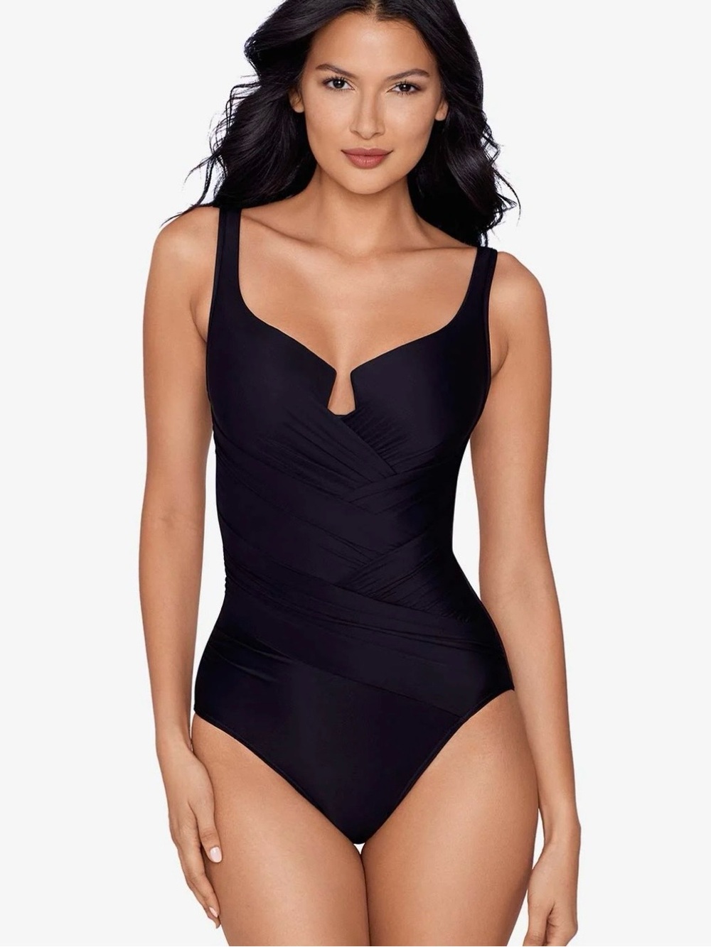 Miraclesuit Black Gandolf Slimming One Piece Swimsuit Women's Size‎ 10 Beach